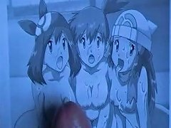 Three Animated Girls Masturbate And Ejaculate In A Pokemon-themed Porn Video