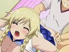 Anime Blonde With Large Breasts Is Vigorously Penetrated